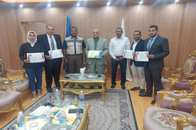 Read more about the article Aswan University President honors the first places winners from Teaching Assistants at Leadership Development Institute in Helwan